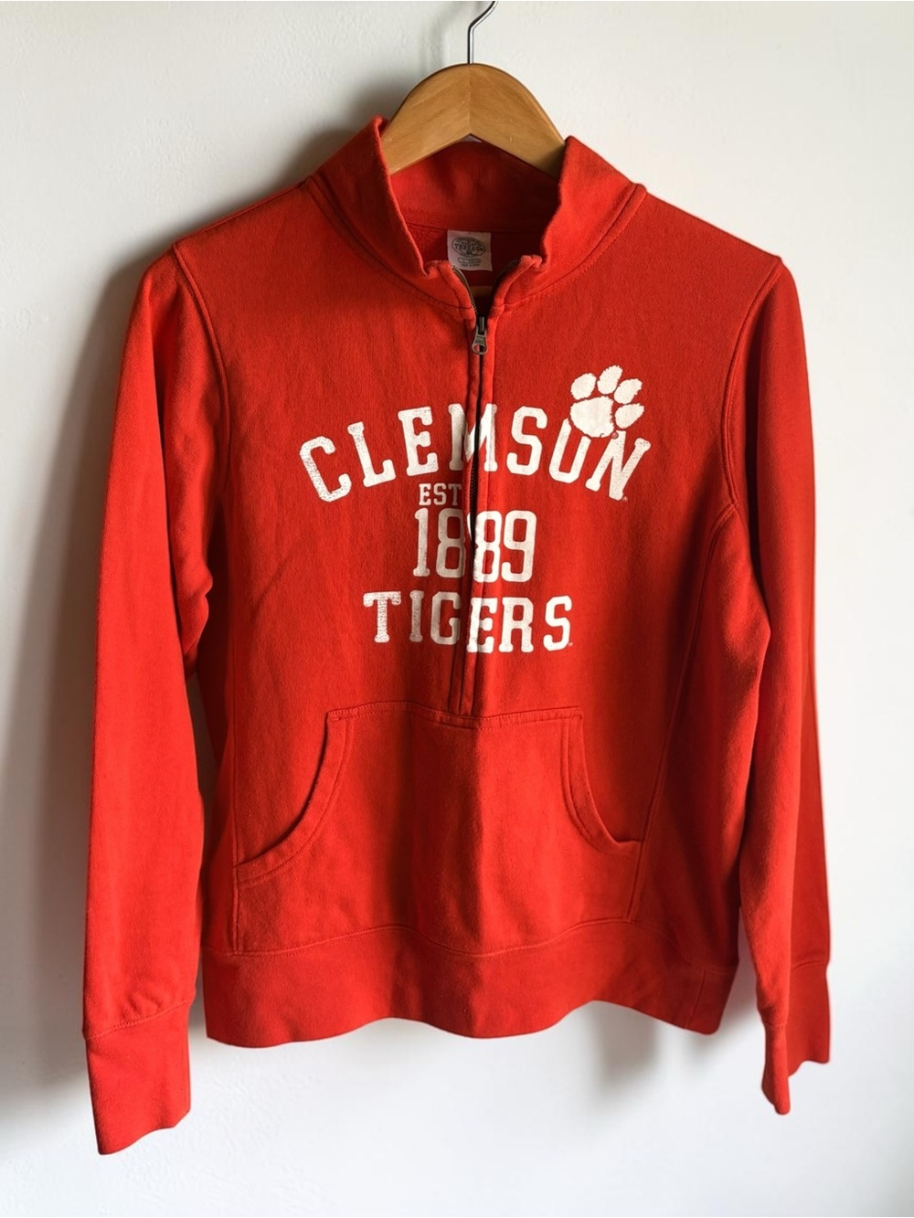 Clemson Tigers Rivalry Threads Orange Zip-Front Pullover Size Large